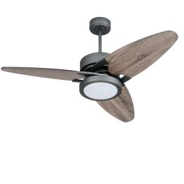 Light Pro 52 In. LED Indoor Jet Black Smart Ceiling Fan With Light Kit And Reversible DC Motor